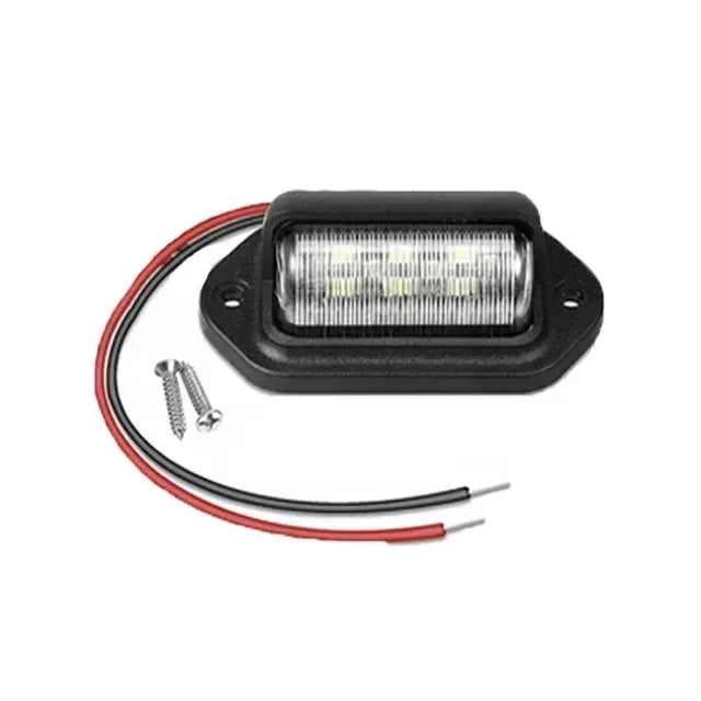 6 LED Car License Plate Light 12-24V Waterproof White Lamp