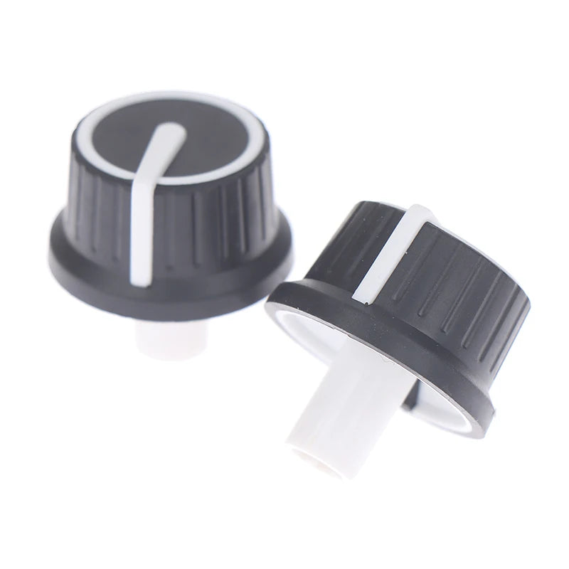 2 Piece 25*25.5MM black and white rubber half shaft knob potentiometer rotary encoder volume switch knob