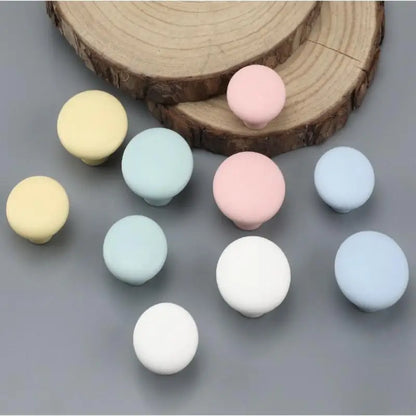 1pc Children's Furniture Handles Nordic Ceramic Children Room Cabinet Handles Macaron Colorful Round Drawer Knobs And Pulls