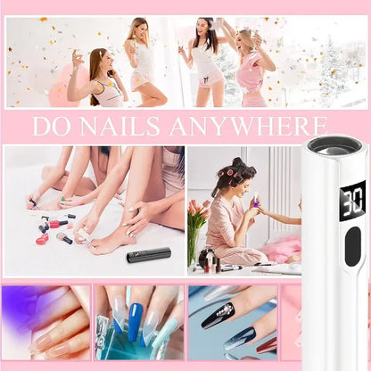 Rechargeable Professional UV LED Nail Lamp — Portable Mini Desk Nail Dryer with Display Stand for Gel Nail Art