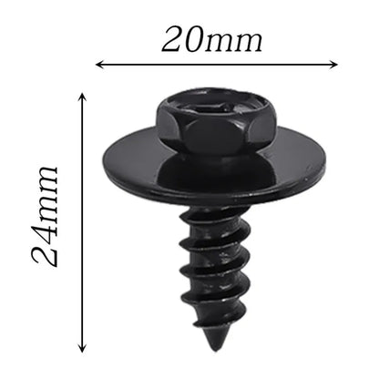 Automotive Hexagonal Self-tapping Screws Fender Splash Guard Rivet Clips 20x24mm 10-50pcs
