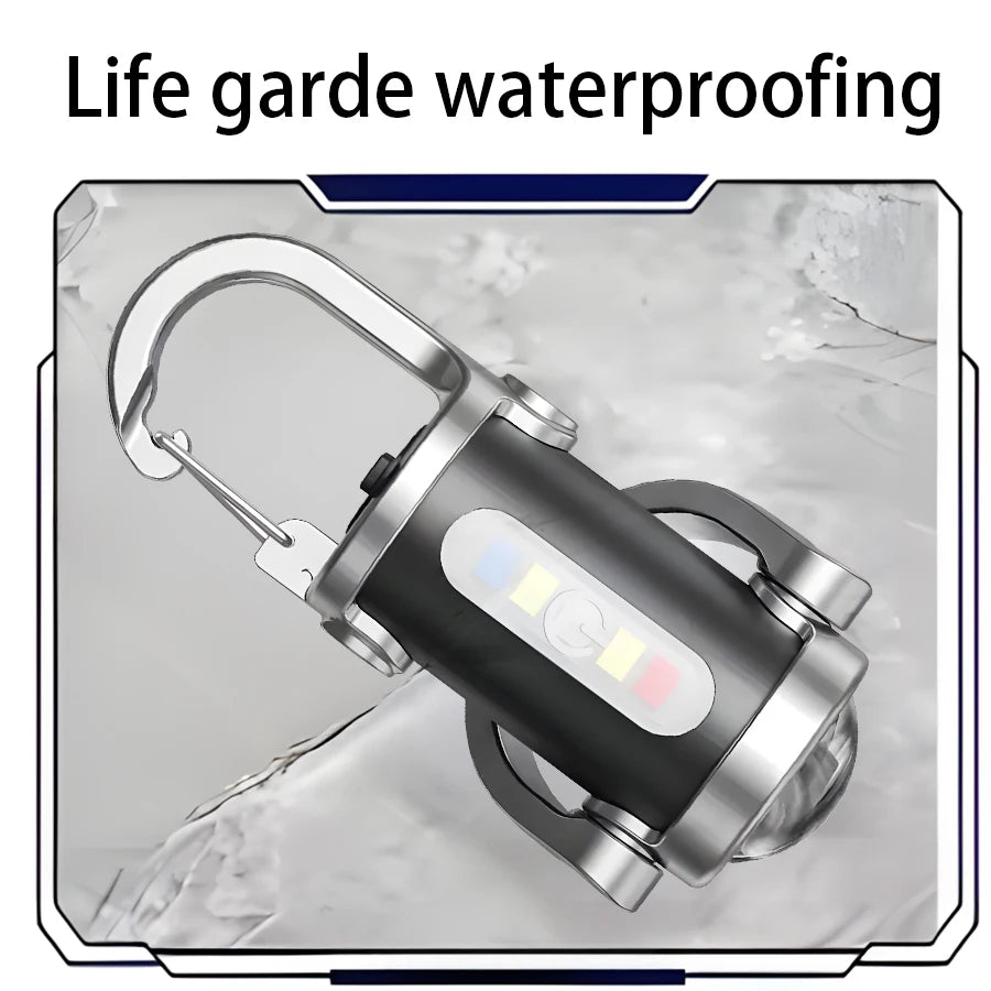 COB LED Keychain Light USB Rechargeable Waterproof Mini Flashlight