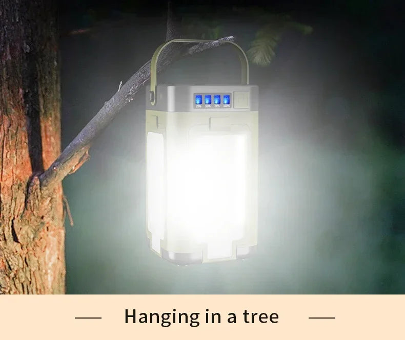 4-leaf Solar  LED Lantern Rechargeable Emergency Flashlight Portable Power Bank Foldable Tent Light for Outdoor Camping Fishing