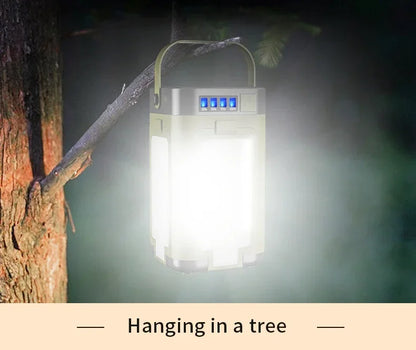 4-leaf Solar  LED Lantern Rechargeable Emergency Flashlight Portable Power Bank Foldable Tent Light for Outdoor Camping Fishing