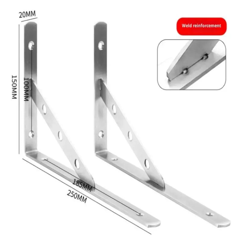 2Pcs Angle Bracket Heavy Duty For Wall Angle Bracket Stainless Steel L Type Bracket
