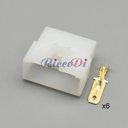 6-Pin High Current PCB Connector DJ7062-6.3-21 / DJ70620-6.3-10 — 6.3mm Automotive Wiring Plug