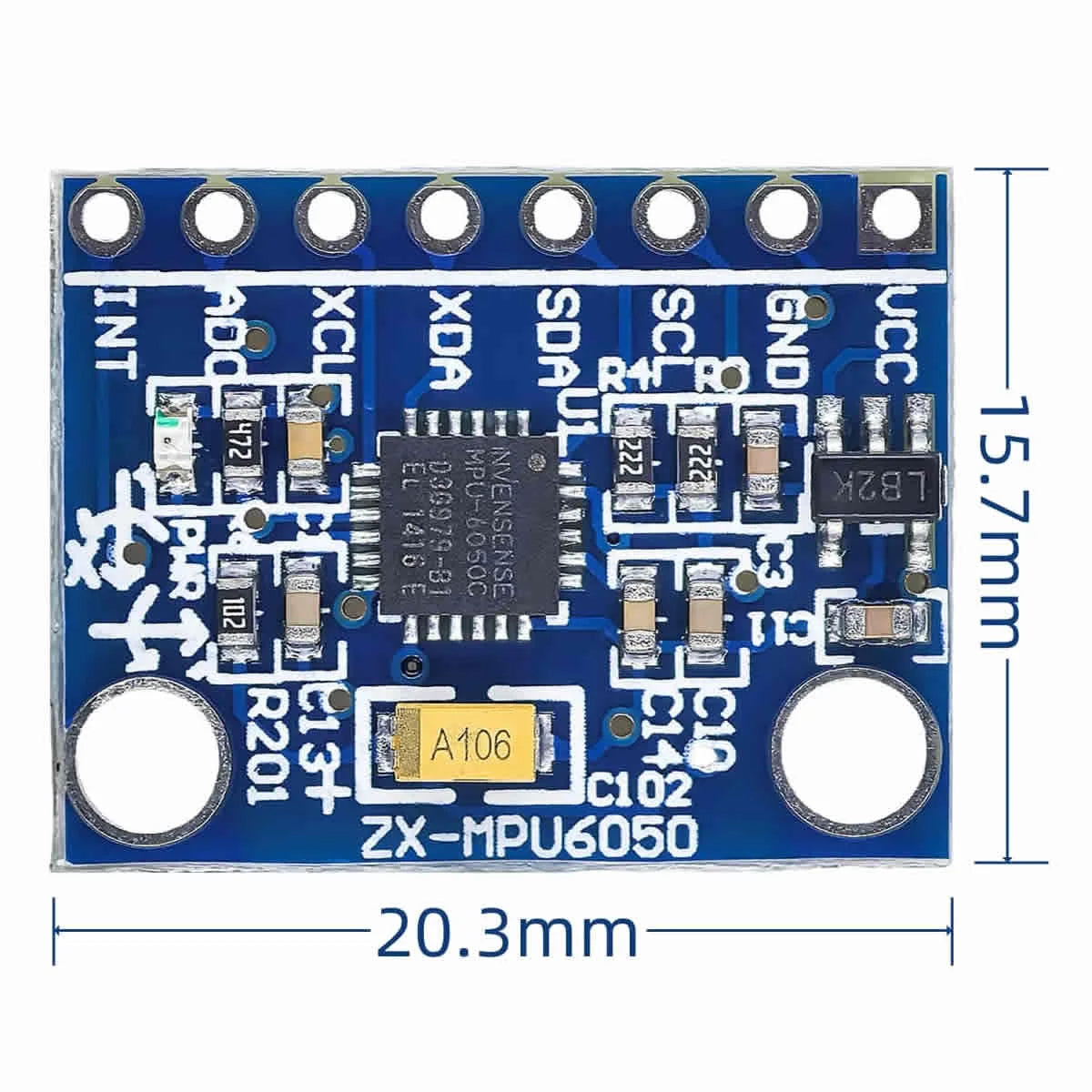 GY-521 MPU-6050 3-Axis Gyroscope & Accelerometer Module I2C/IIC for Arduino Quadcopter Drone DC3-5V