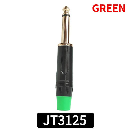 6.3mm Mono Plug to Gold RCA Connector Coaxial AV Audio Video Solder Adapter for Speaker Amplifier Mixer PC DIY