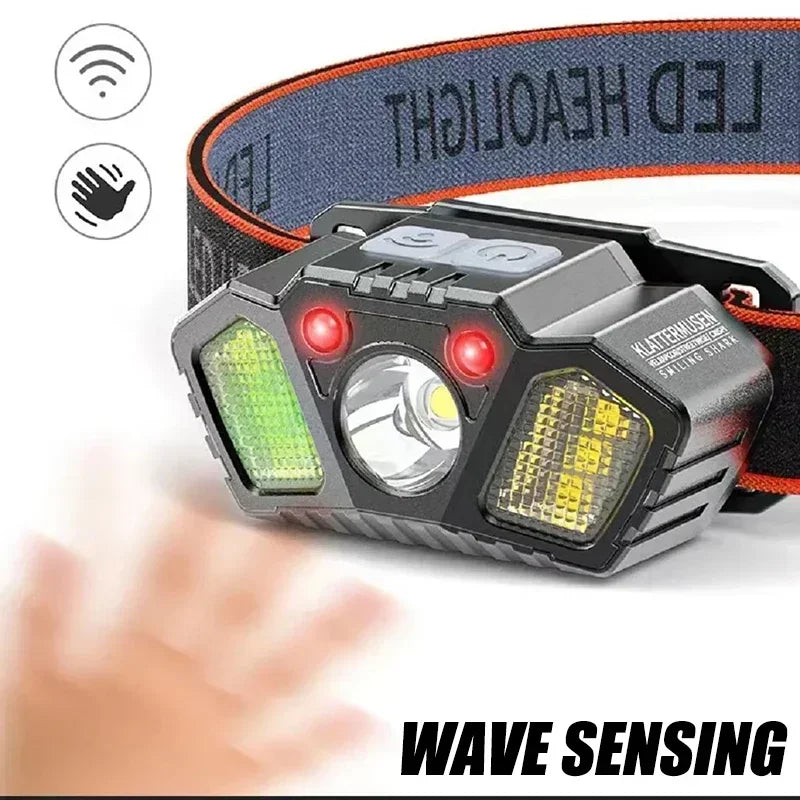 LED Induction Mini Strong Light Headlight Charging Work Light Waterproof Outdoor Multifunctional Camping Light Fishing Light