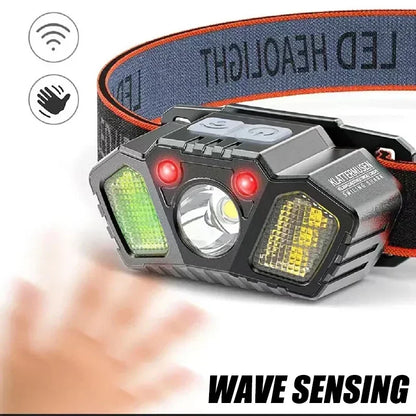 LED Induction Mini Strong Light Headlight Charging Work Light Waterproof Outdoor Multifunctional Camping Light Fishing Light