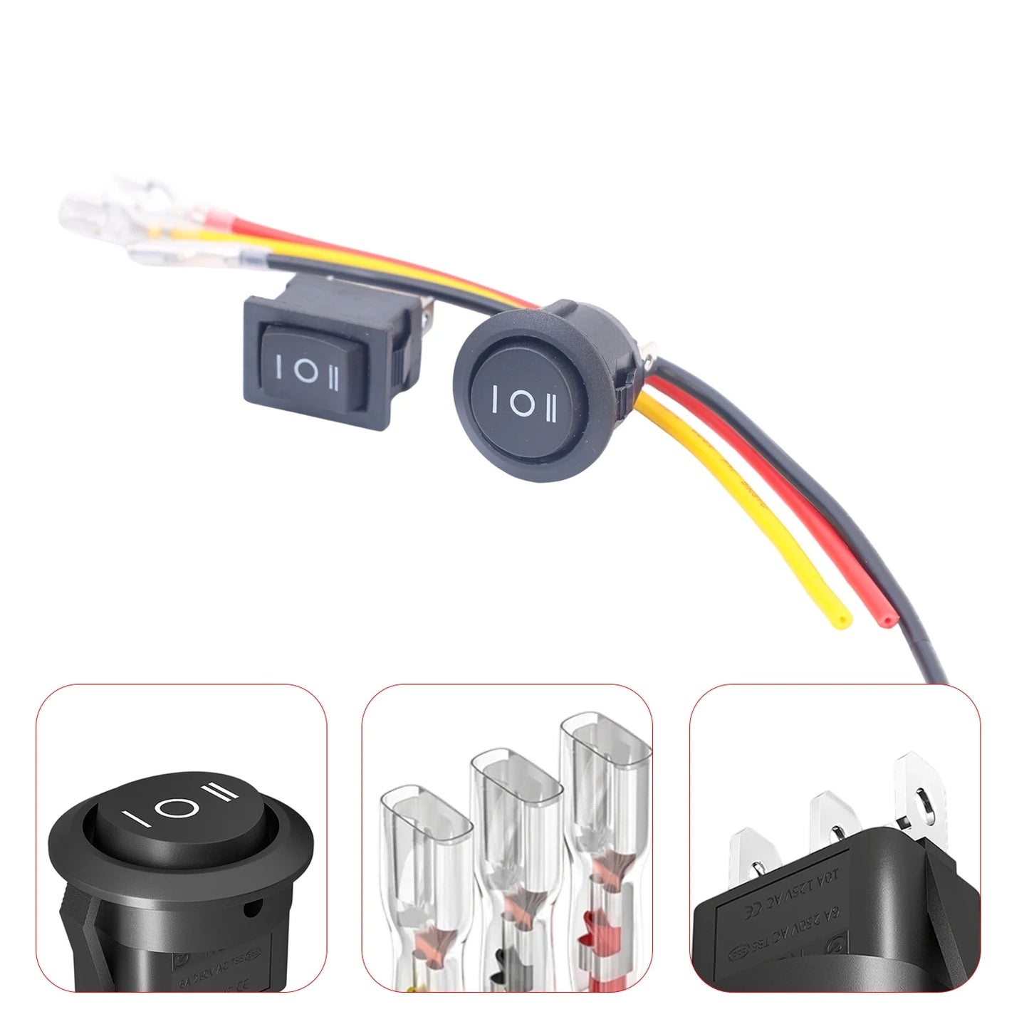 Mini Round Rocker Switch SPDT 3-Pin 12V AC/DC – Car Marine Boat 20mm Panel