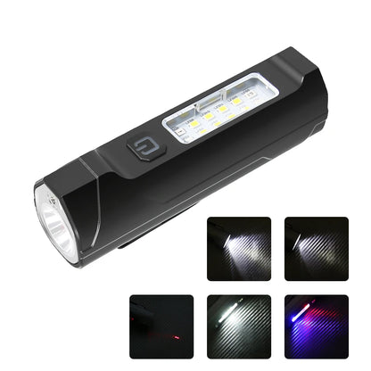 Super Bright LED Flashlight USB Rechargeable COB Torch Red/Blue