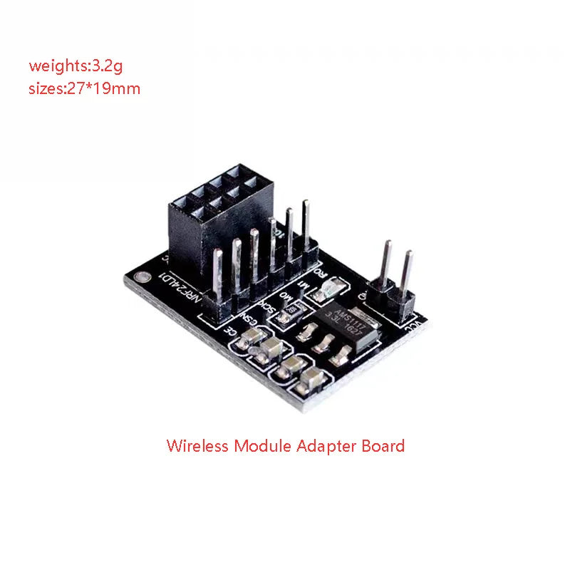 NRF24L01+ 2.4GHz Wireless Data Transmission Module with Socket Adapter Board
