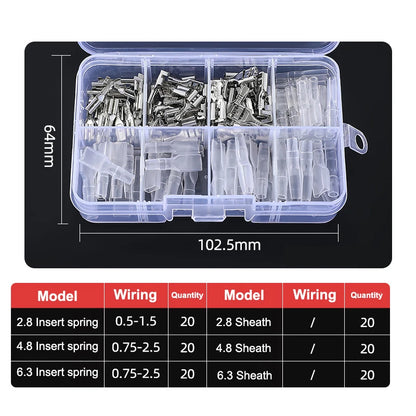 Gold Silver Docking Terminal Cable Bare Terminal with Spring Insert Sheath, Male and Female Pair Terminal Box