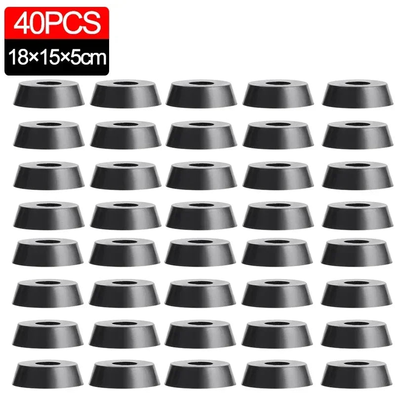 8/40Pcs Rubber Pads Floor Protectors Table Chair Furniture Leg Cover Speaker Cabinet Bottom Black Tips Absorber Non-slip Gasket