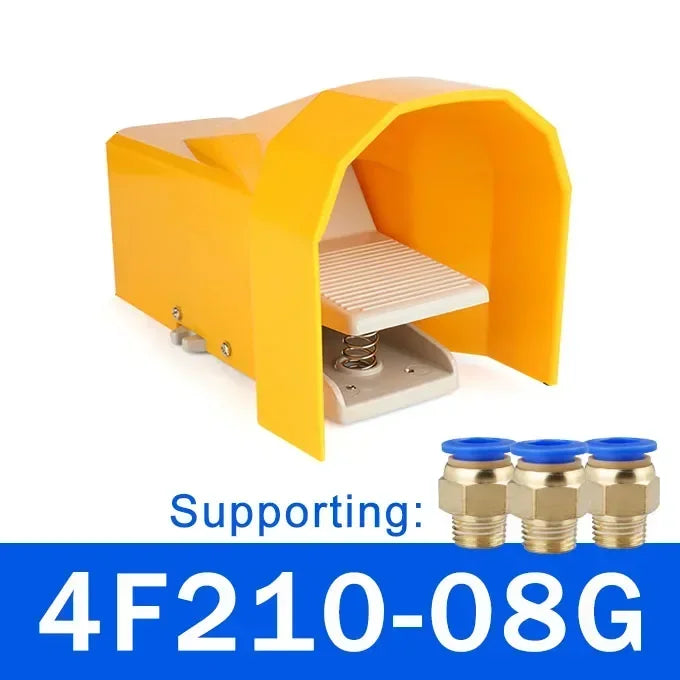 Lockable Pneumatic Foot Pedal Valve Switch 2 Position 5 Way Air Control Valve FV320 FV420 4F210-08GL for Industrial Machinery