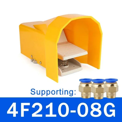 Lockable Pneumatic Foot Pedal Valve Switch 2 Position 5 Way Air Control Valve FV320 FV420 4F210-08GL for Industrial Machinery
