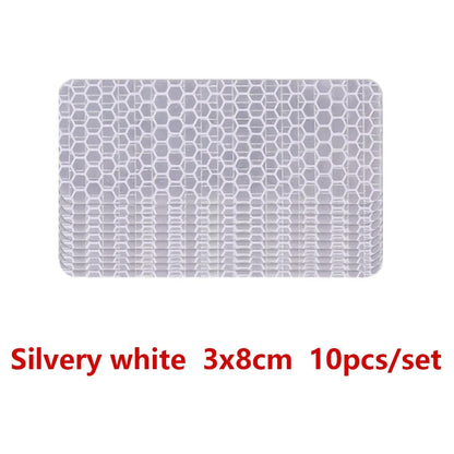 Car Bumper Reflective Safety Strip Stickers – Warning Reflector Tape for Auto Exterior & Interior (10pcs)
