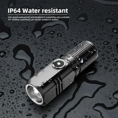 Super Bright Mini LED Flashlight USB Rechargeable Zoom Tactical Flashlight 3 Lighting Mode Outdoor Camping Fishing Torch