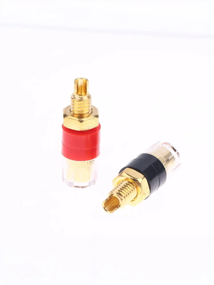 4/10Pcs Brass Terminal Connector With Transparent Shell Banana Plug Socket 4mm Gold Plated HIFI Ser Amplifier Binding Posts
