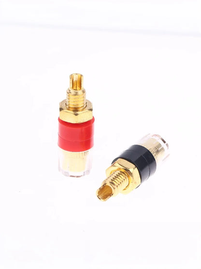 4/10Pcs Brass Terminal Connector With Transparent Shell Banana Plug Socket 4mm Gold Plated HIFI Ser Amplifier Binding Posts