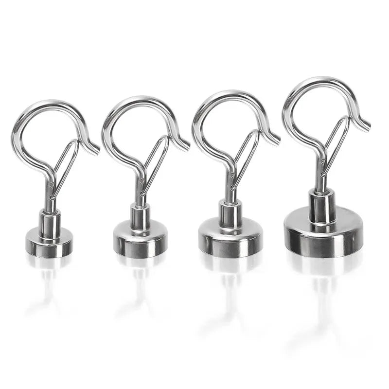 10/1Pcs Magnetic Hook Elastic Hook Press Household Magnetic Buckle Wholesale NdFeB Strong Magnet Keychain Magnet Hook Hardware