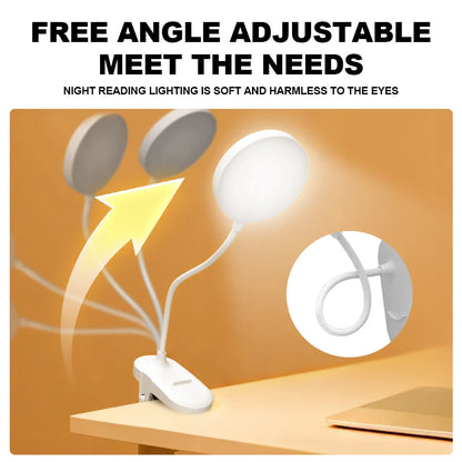 Folding Clamp Led Table Lamp Rechargeable Night Light Study Stand Read Lamp Touch 3 Modes Dimming Eye Protection Light Emergency