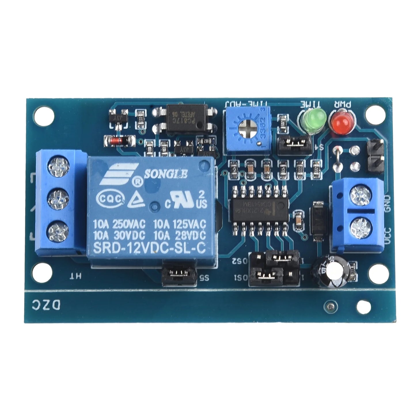Normally Open 12V Time Delay Relay Module with Adjustable Timing for Turn On/Turn Off Switch Suitable for 250V AC Load