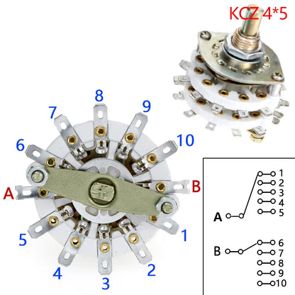 Channel Rotary Switch Selector 2/4 Pole 6-10 Position with Cap