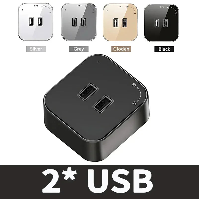 Power Track Universal Socket with USB Wall Mount Power Strip Removable Outlet Adapter