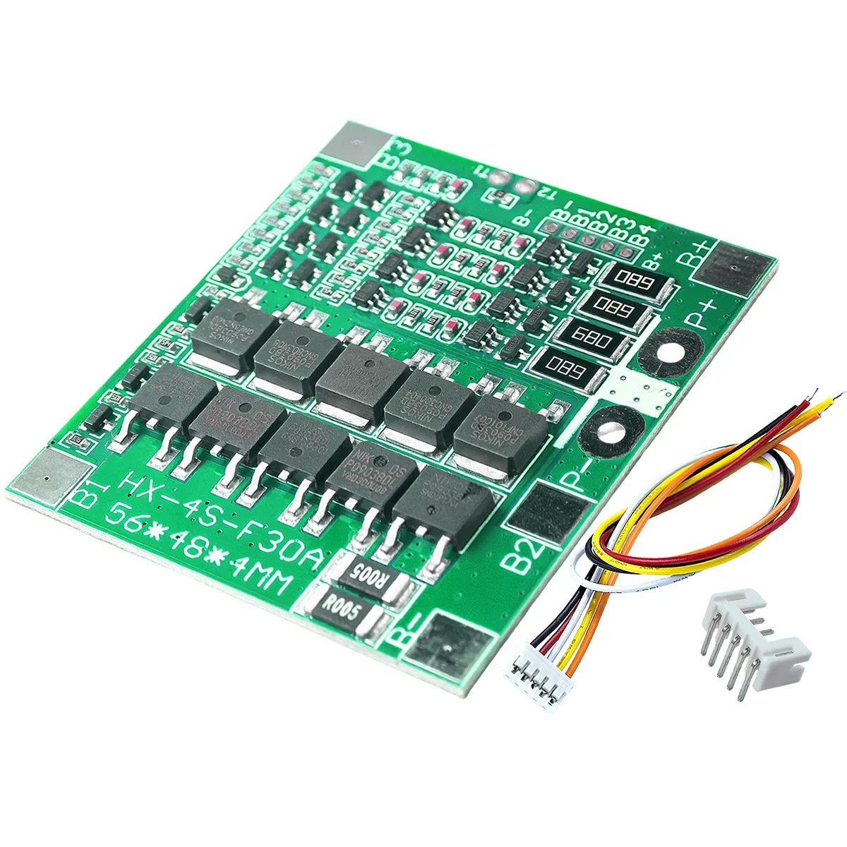 4S 14.8V 30A Lithium Battery BMS Protection Board with Balance for 18650 Li-ion and 12.8V LiFePO4 Cells