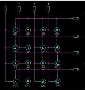 4x3 / 4x4 Microcontroller Keypad Matrix 16-Key Pushbutton Keyboard Module with Row and Column Scanning
