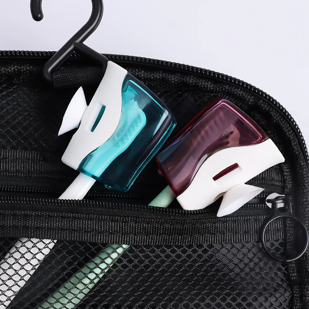 5/1PCS Portable Toothbrush Head Covers with Suction Cup Toothbrush Holder Protector Case Caps for Bathroom Travel Accessories
