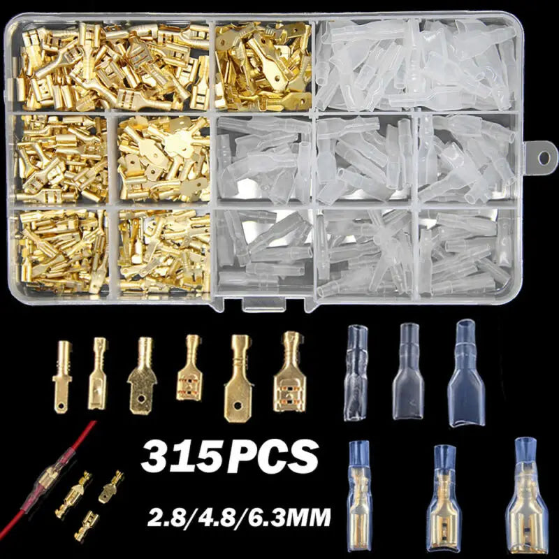 The Perfect Solution for All Your Electrical Connection Needs 315 Piece Spade Lugs Electrical Wire Terminal Set