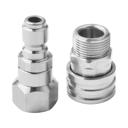 Pressure Washer Adapter Kit — 360° Rotation Male &amp; Female Quick Connector Set, Rust-Resistant Fittings