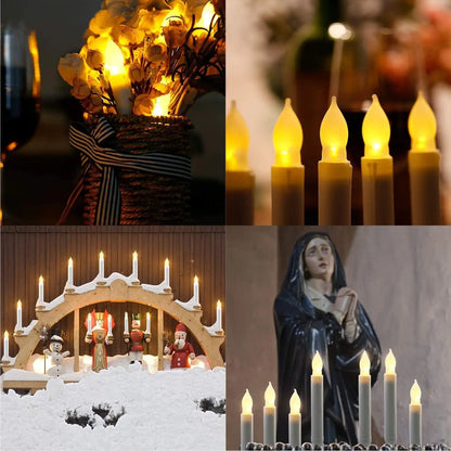 Flameless Candles 12 PCS Led Candles 6.9 Inch Battery Operated Candles Taper Candles for Party Classroom Church Birthday Decor