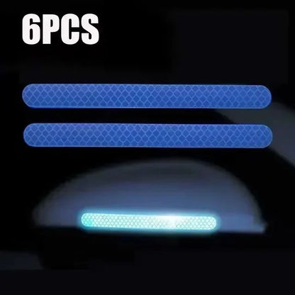 Car Reflective Safety Strip Stickers Rearview Mirror Warning Tape 6/2PCS