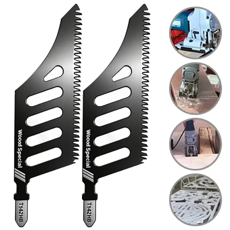 T142HB Jigsaw Blades Extra Long Heavy Duty Scroll Saw Blades T-Shank Professional Woodworking Aluminum Cutting Tool Accessories