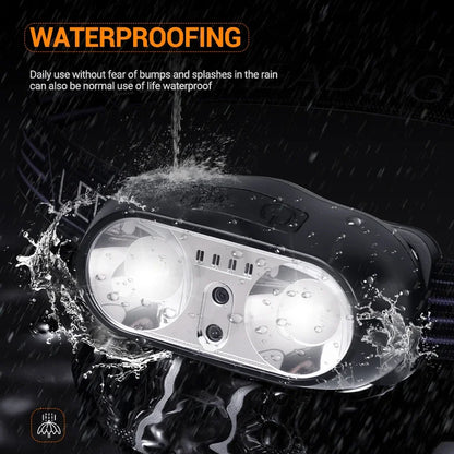Portable Sensor HeadLamp USB Rechargeable Induction Headlight Front Light Torch for Camping Fishing Hiking Emergency Lantern