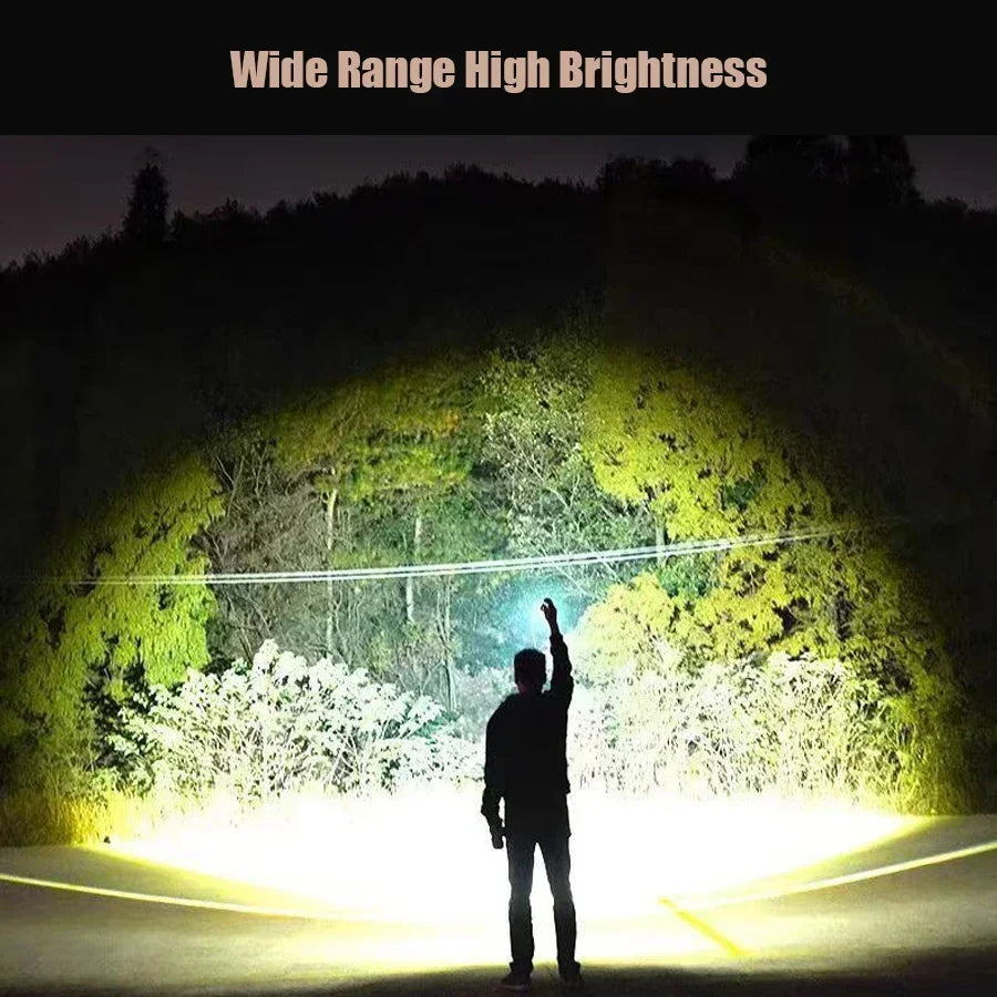 Super Bright LED Flashlight USB Rechargeable Zoom Tactical Torch