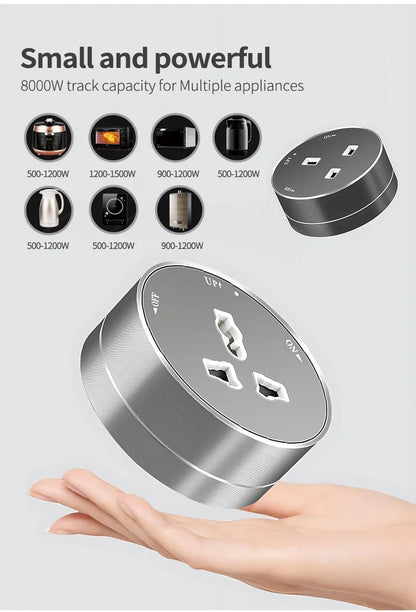 Power Track Universal Socket with USB Wall Mount Power Strip Removable Outlet Adapter