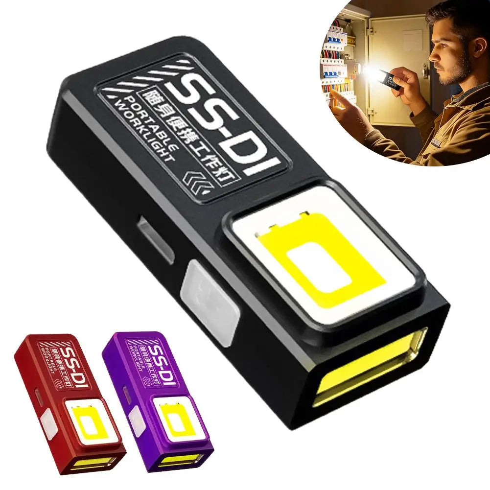 Rechargeable Mini Flashlight Super Bright COB Portable Work Light W/Magnetic Base Strobe Pen Clip-On Light Camping Emergency