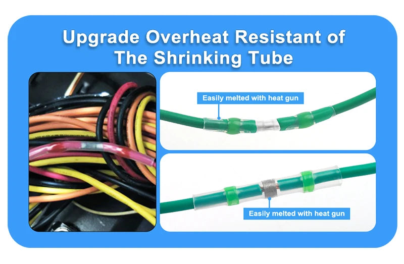 100/120 PCS Solder Seal Wire Connectors, Heat Shrink Butt Connectors, Waterproof Insulated Electrical Wire Terminals