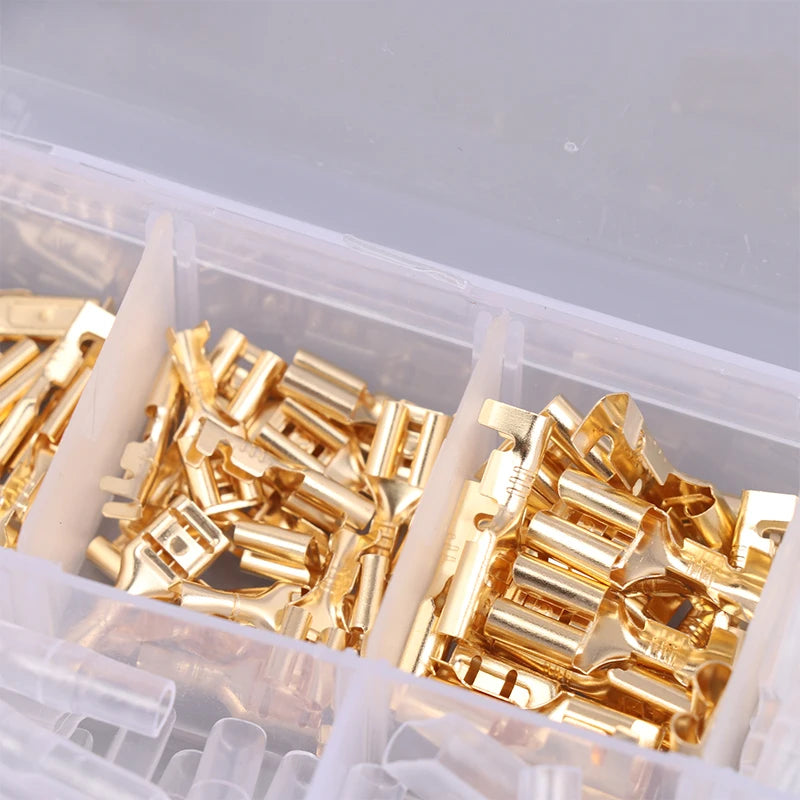 Gold Silver Docking Terminal Cable Bare Terminal with Spring Insert Sheath, Male and Female Pair Terminal Box