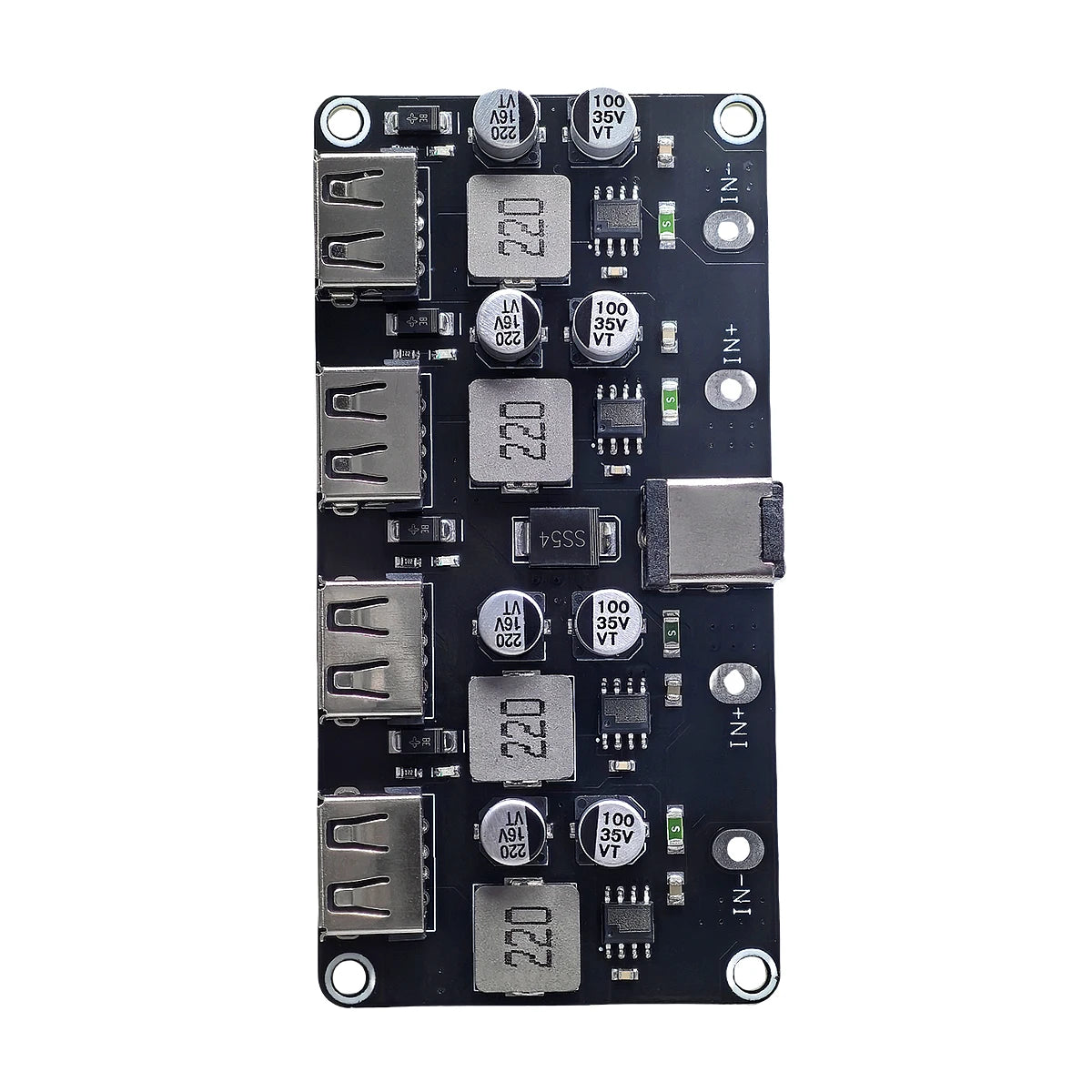 USB QC2.0/QC3.0 4-Channel DC-DC Buck Converter Module Fast Charging 6-32V to 5V/9V/12V/24V