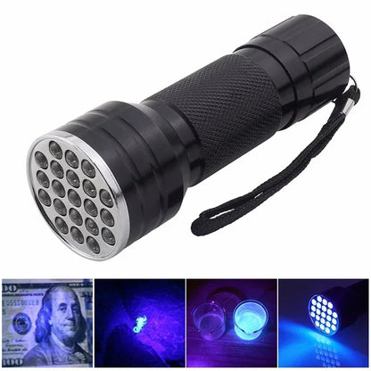 Mini 9-51 LED Portable UV Pocket Flashlight Black Light Detector