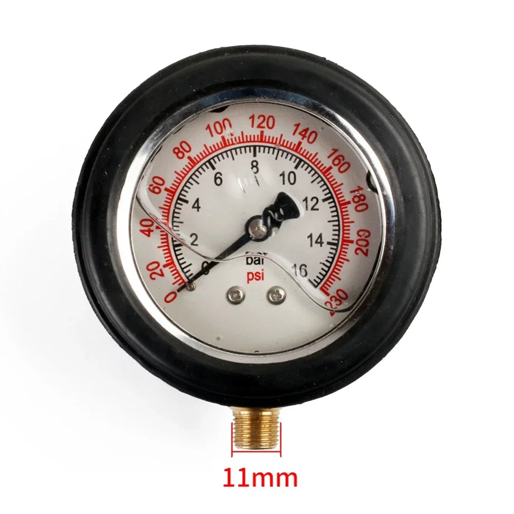 0–220psi Car Tire Air Pressure Gauge for Inflator Pump, Tire Repair Tool with 11mm & 13mm Thread Diameter