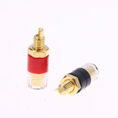 4/10Pcs Brass Terminal Connector With Transparent Shell Banana Plug Socket 4mm Gold Plated HIFI Ser Amplifier Binding Posts