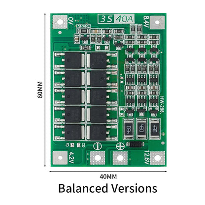 Li-ion Battery Protection Board 40A BMS for 18650 Cells ¨C Enhanced Balanced Version for DIY and Power Tools