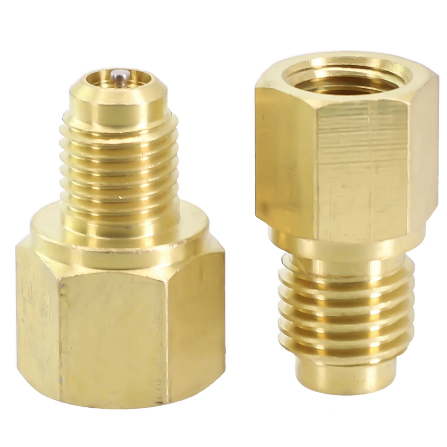 2pcs R12 To R134a R134a To R12 Adapter 1/4 Female Flare 1/2 Acme Male Valve Kits Brass Leak-proof Adapter